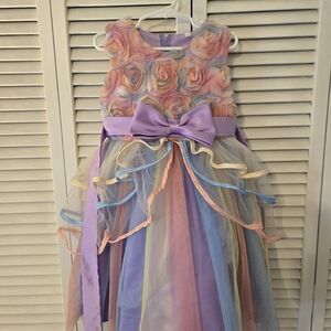 Multicolor Floral Dress with Bow